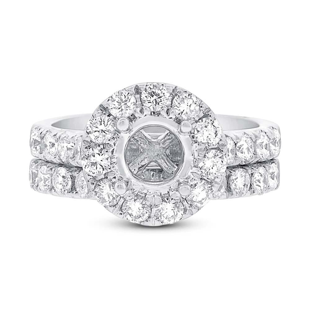 14k White Gold Diamond Semi-mount Ring 2-pc - 1.50ct