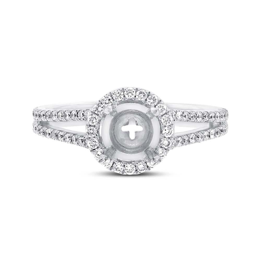 18k White Gold Diamond Semi-mount Ring - 0.55ct