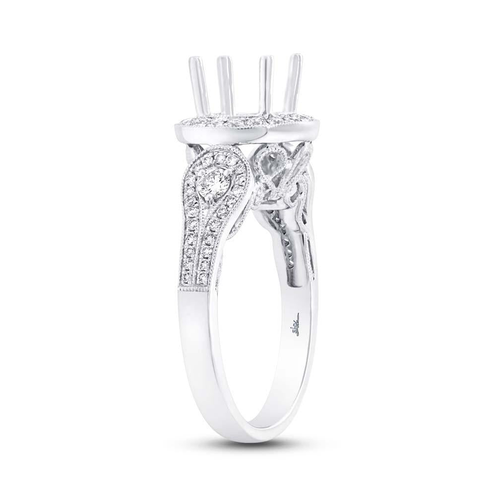 14k White Gold Diamond Semi-mount Ring - 0.58ct