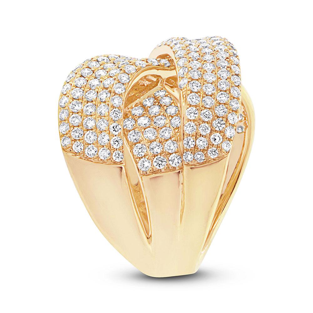 14k Yellow Gold Diamond Bridge Ring - 2.33ct