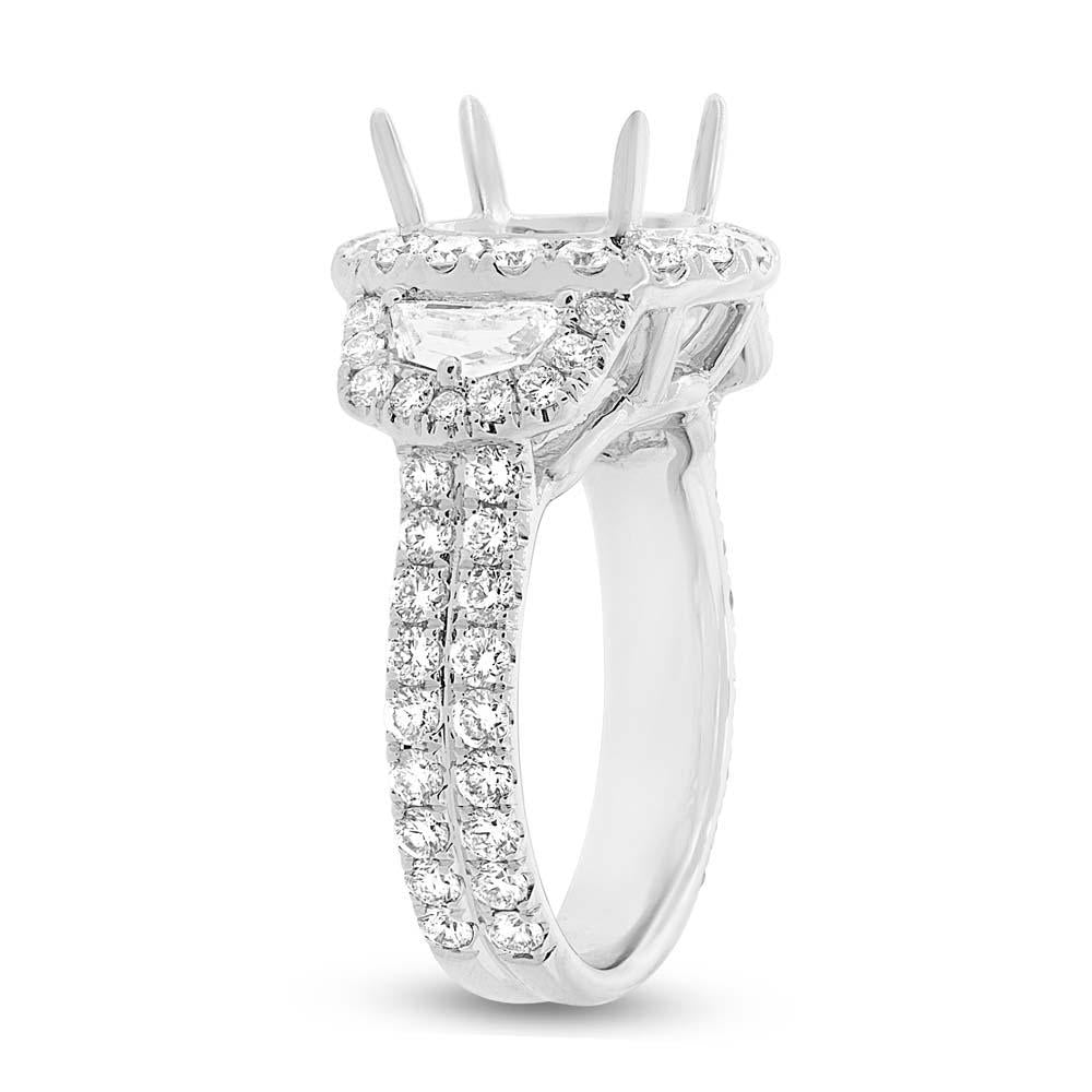 18k White Gold Diamond Semi-mount Ring for 3.50ct Center - 2.30ct