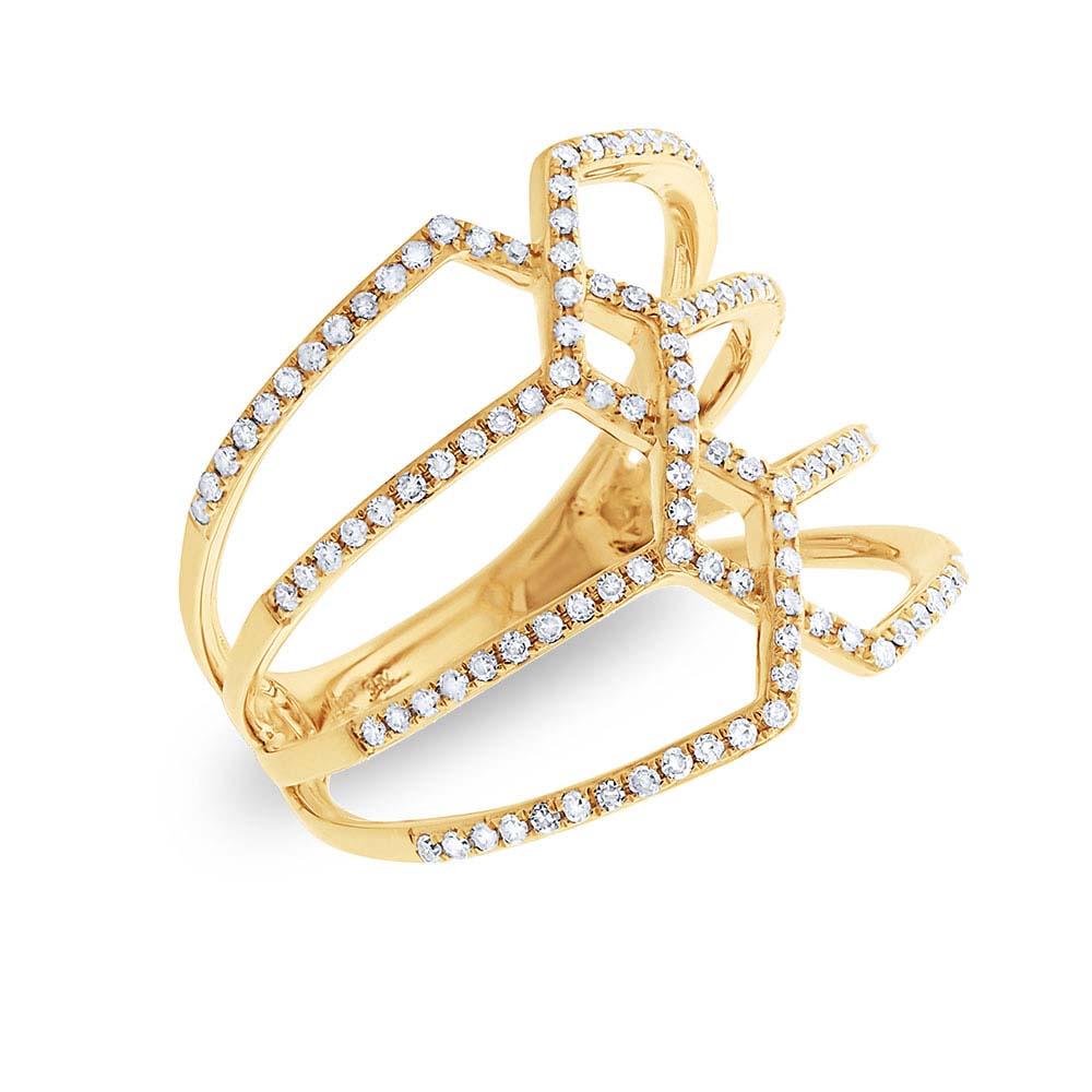 14k Yellow Gold Diamond Lady's Ring - 0.35ct