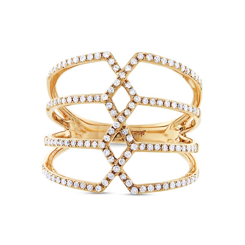 14k Yellow Gold Diamond Lady's Ring - 0.35ct