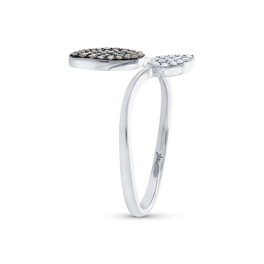 14k White Gold White & Champagne Diamond Ring - 0.24ct