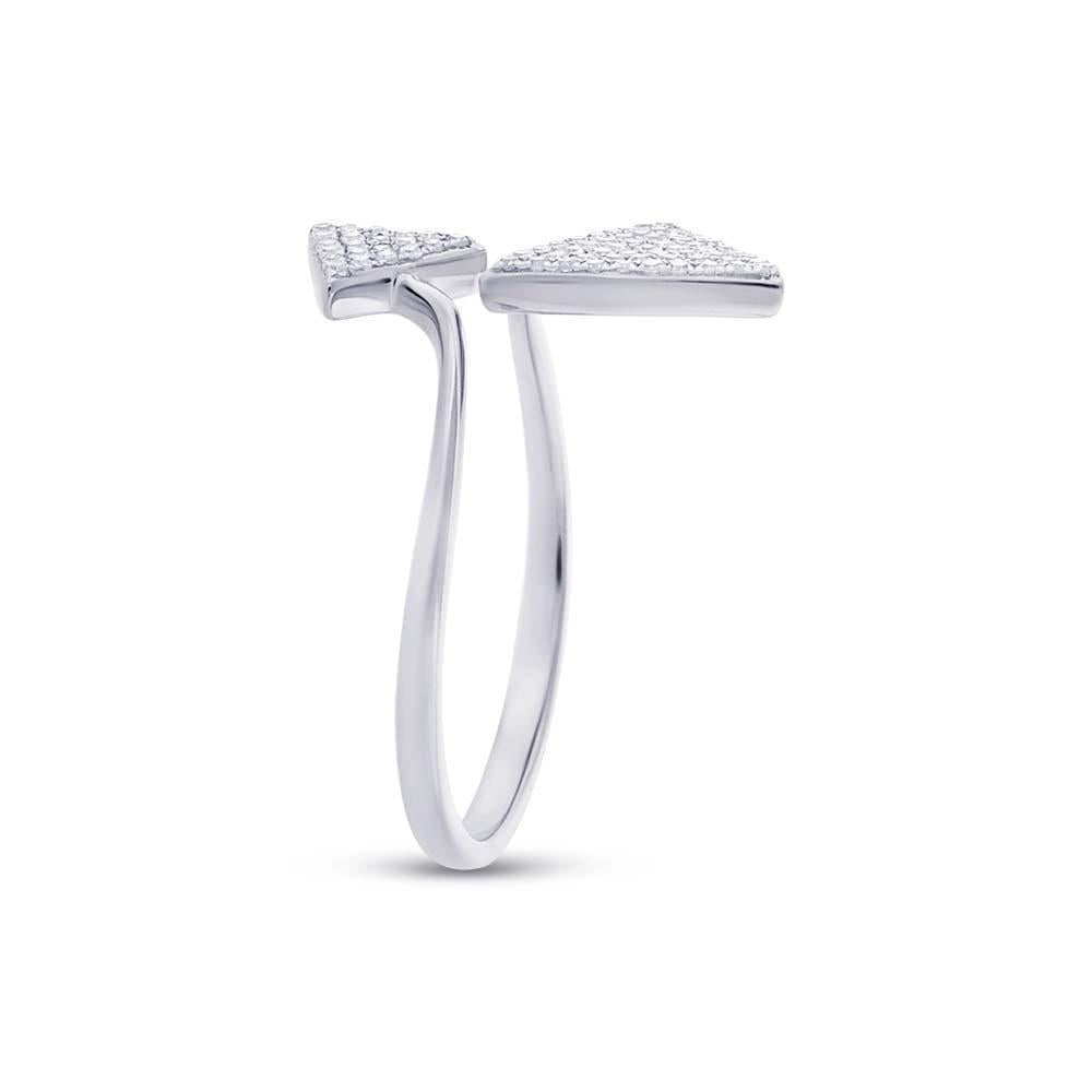 14k White Gold Diamond Triangle Lady's Ring - 0.21ct