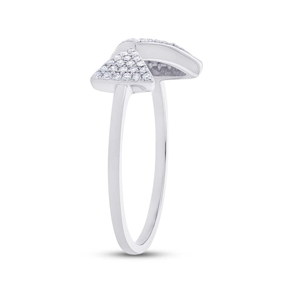 14k White Gold Diamond Triangle Lady's Ring - 0.21ct