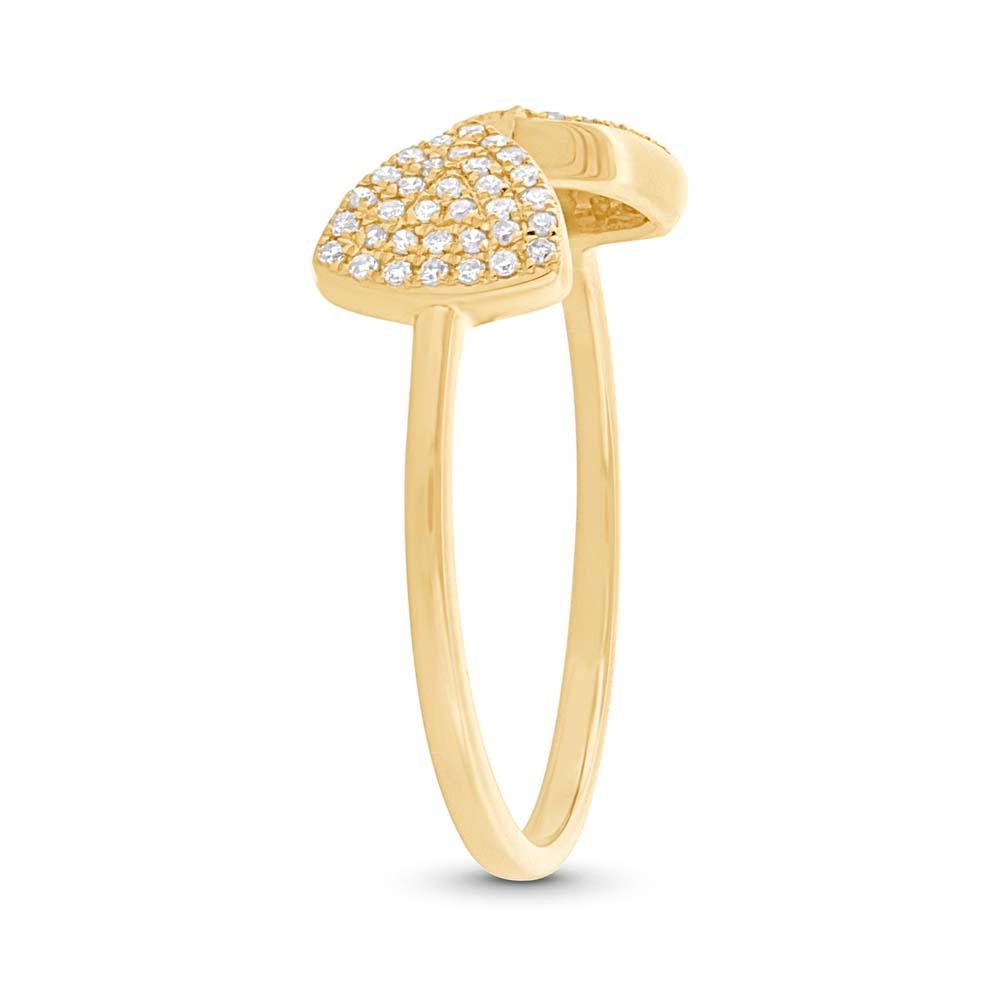 14k Yellow Gold Diamond Triangle Lady's Ring - 0.18ct