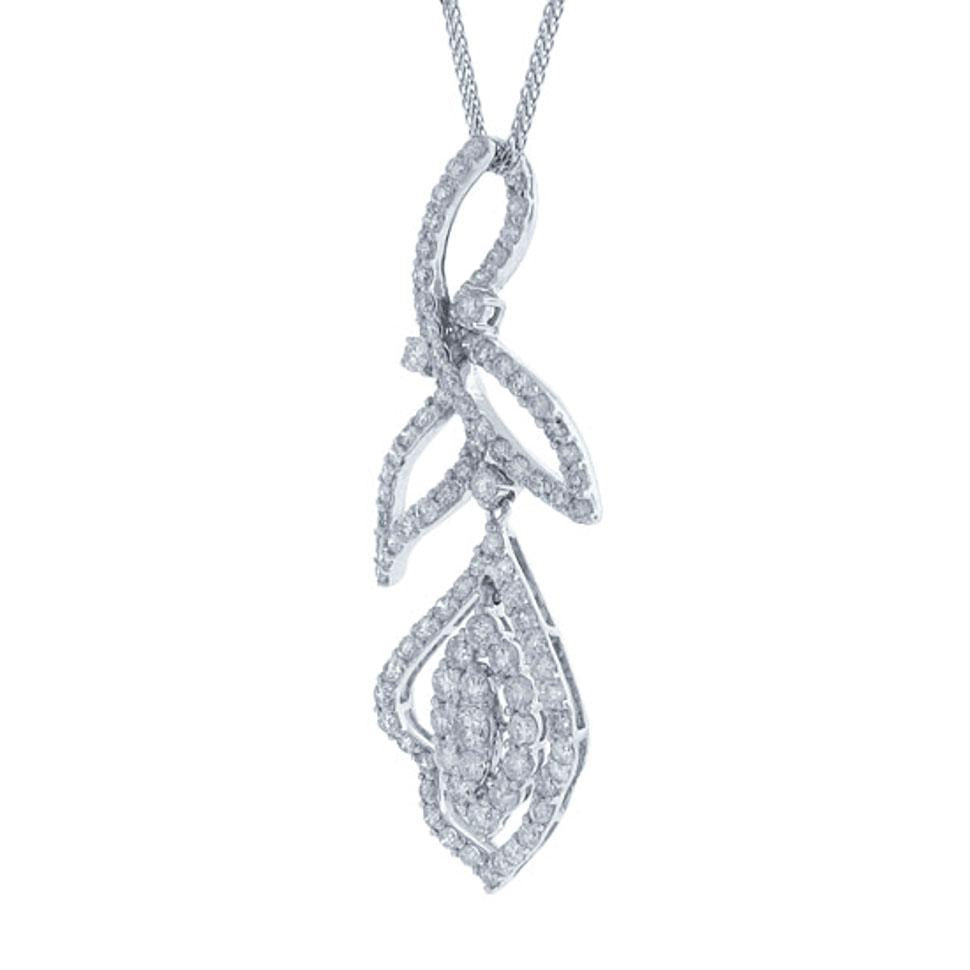 18k White Gold Diamond Pendant - 1.92ct