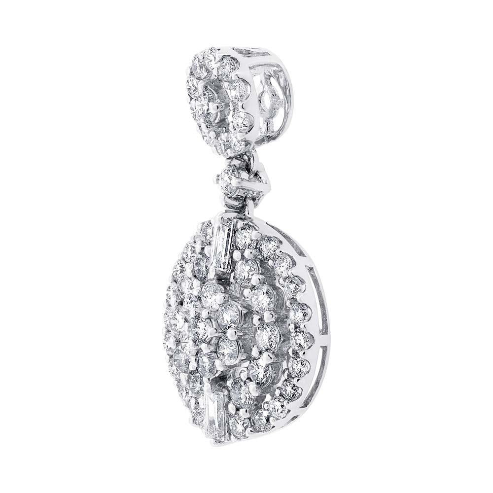 18k White Gold Diamond Pendant - 1.21ct