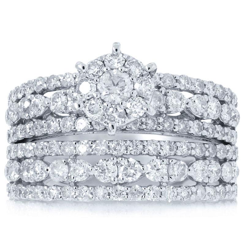 18k White Gold Diamond Lady's Ring 2-pc - 1.92ct