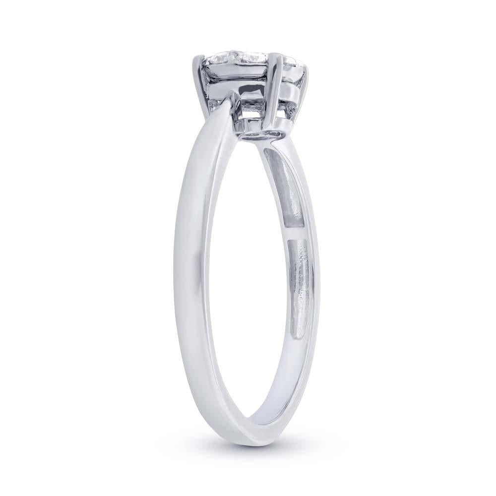 18k White Gold Diamond Cluster Lady's Ring - 0.20ct