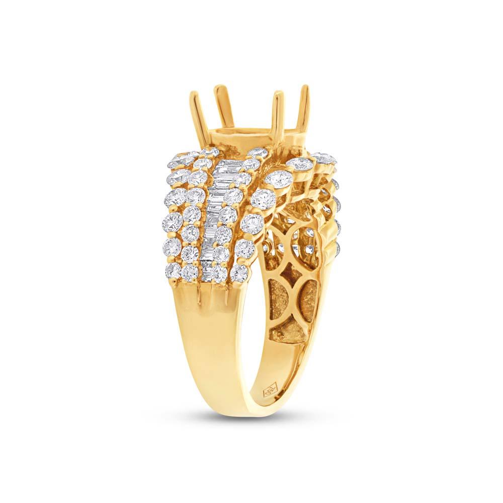 18k Yellow Gold Diamond Semi-mount Ring - 1.83ct