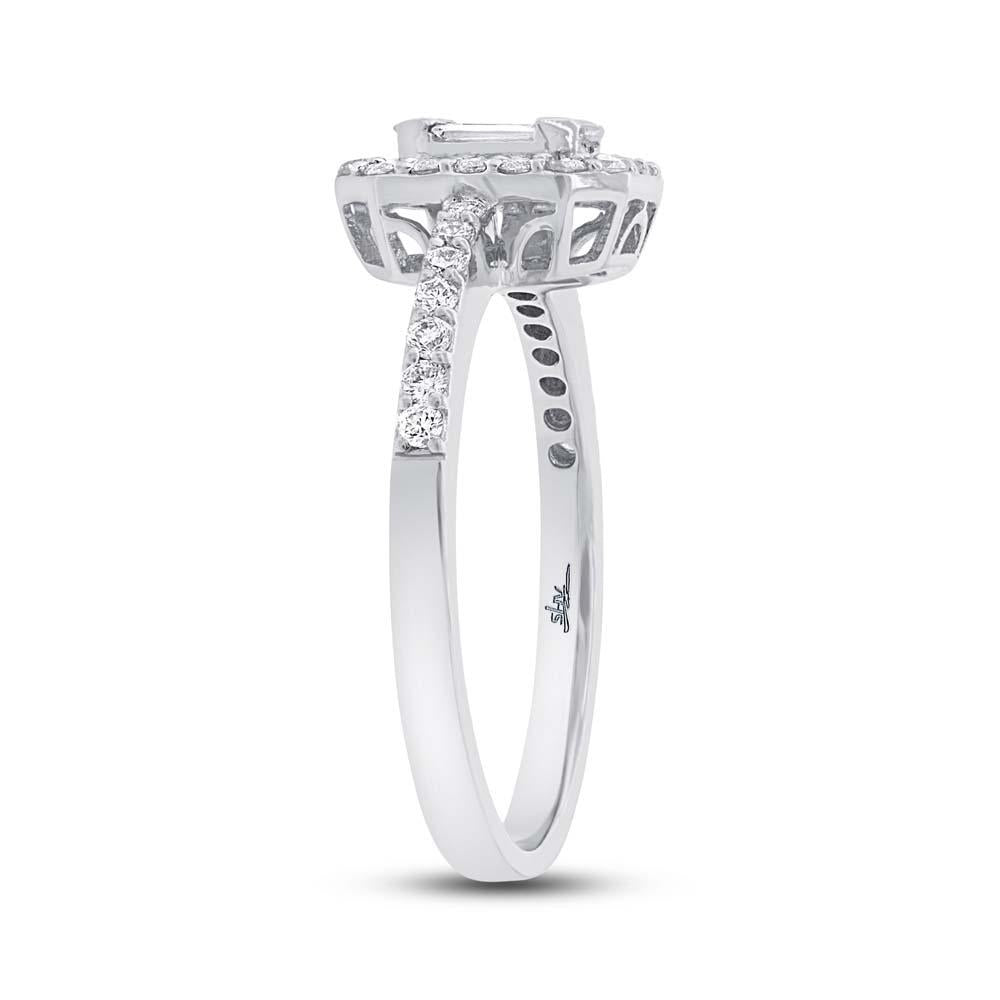 18k White Gold Diamond Baguette Lady's Ring - 0.51ct