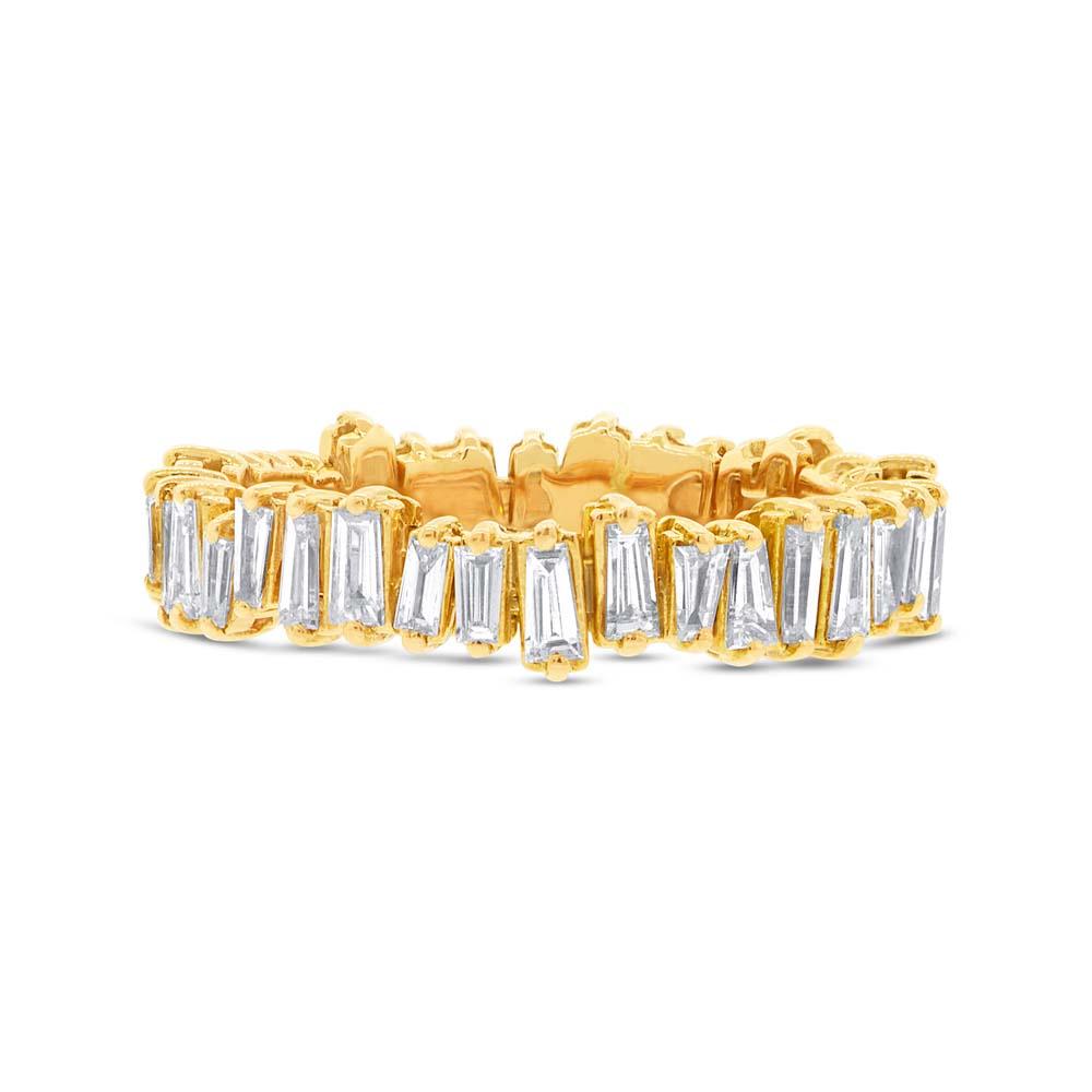 14k Yellow Gold Diamond Baguette Lady's Band