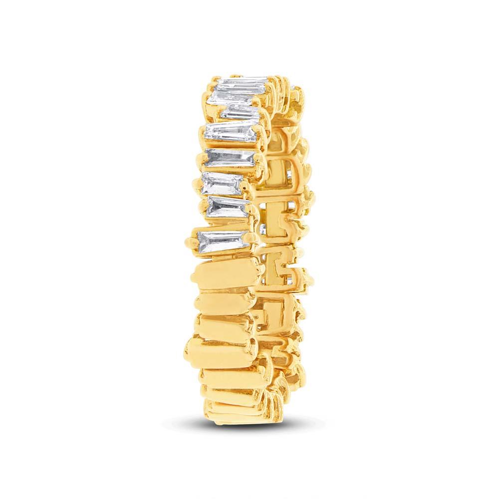 14k Yellow Gold Diamond Baguette Lady's Band