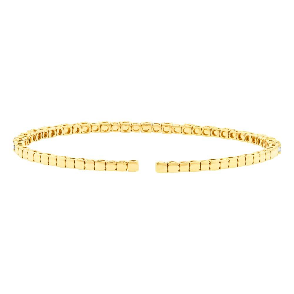 14k Yellow Gold Diamond Bangle - 1.91ct