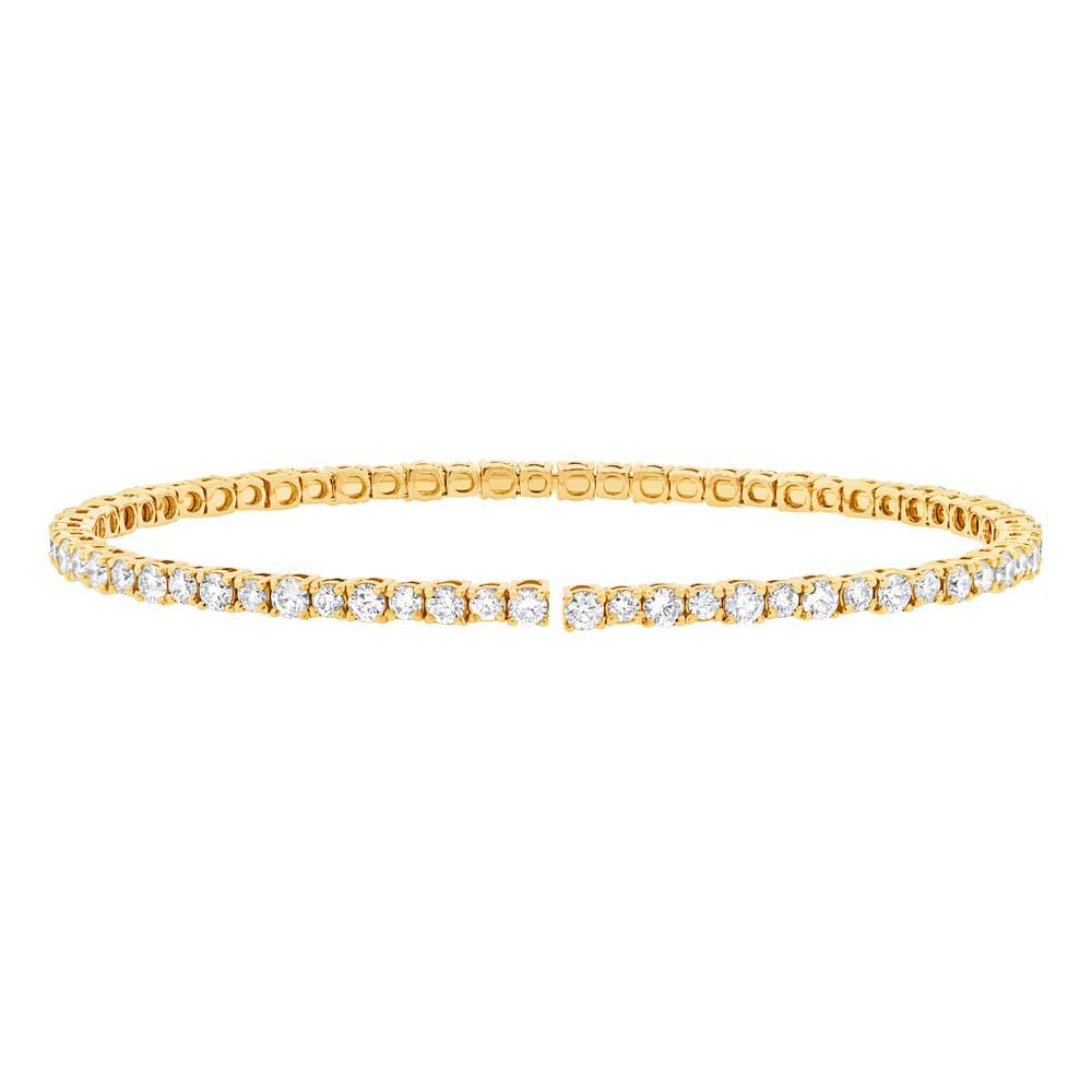 14k Yellow Gold Diamond Bangle - 3.82ct