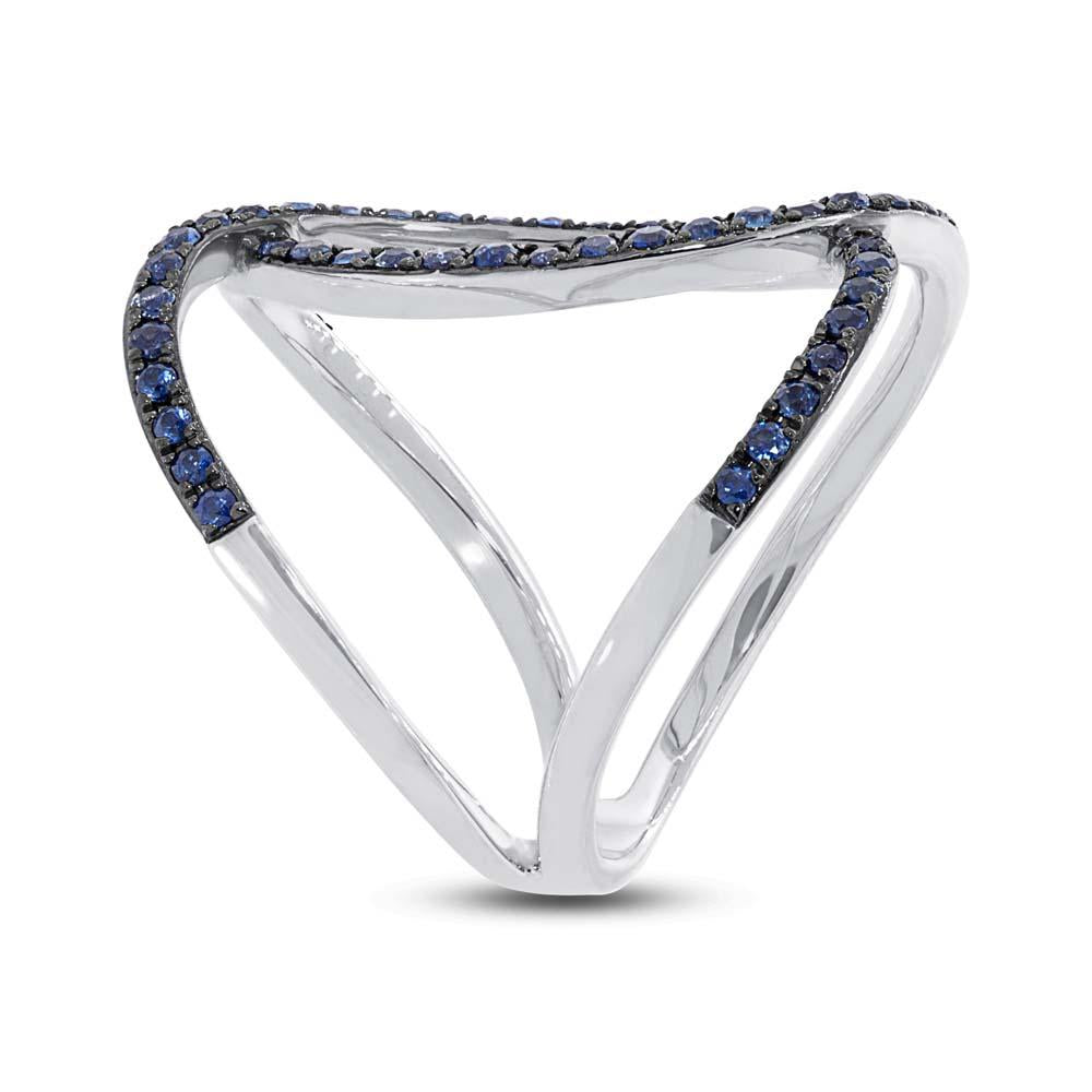 Blue Sappphire 14k White Gold Lady's Ring - 0.90ct