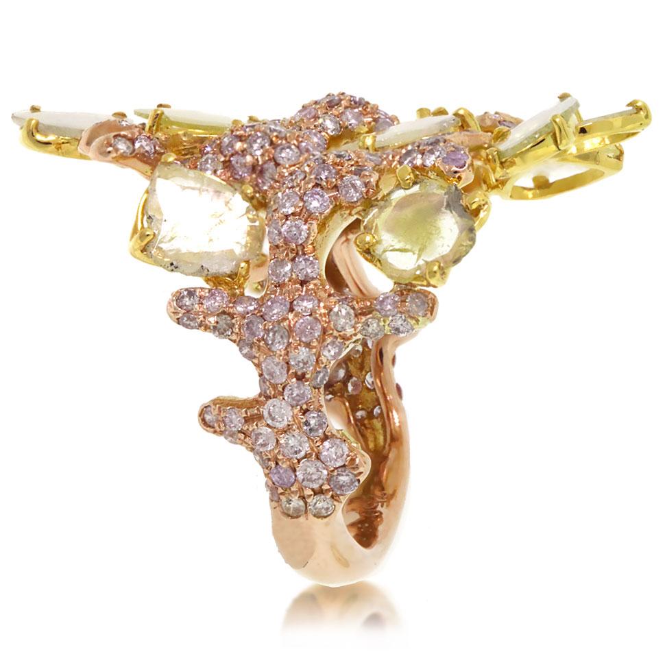 18k Rose Gold Fancy Color Diamond Ring - 2.73ct