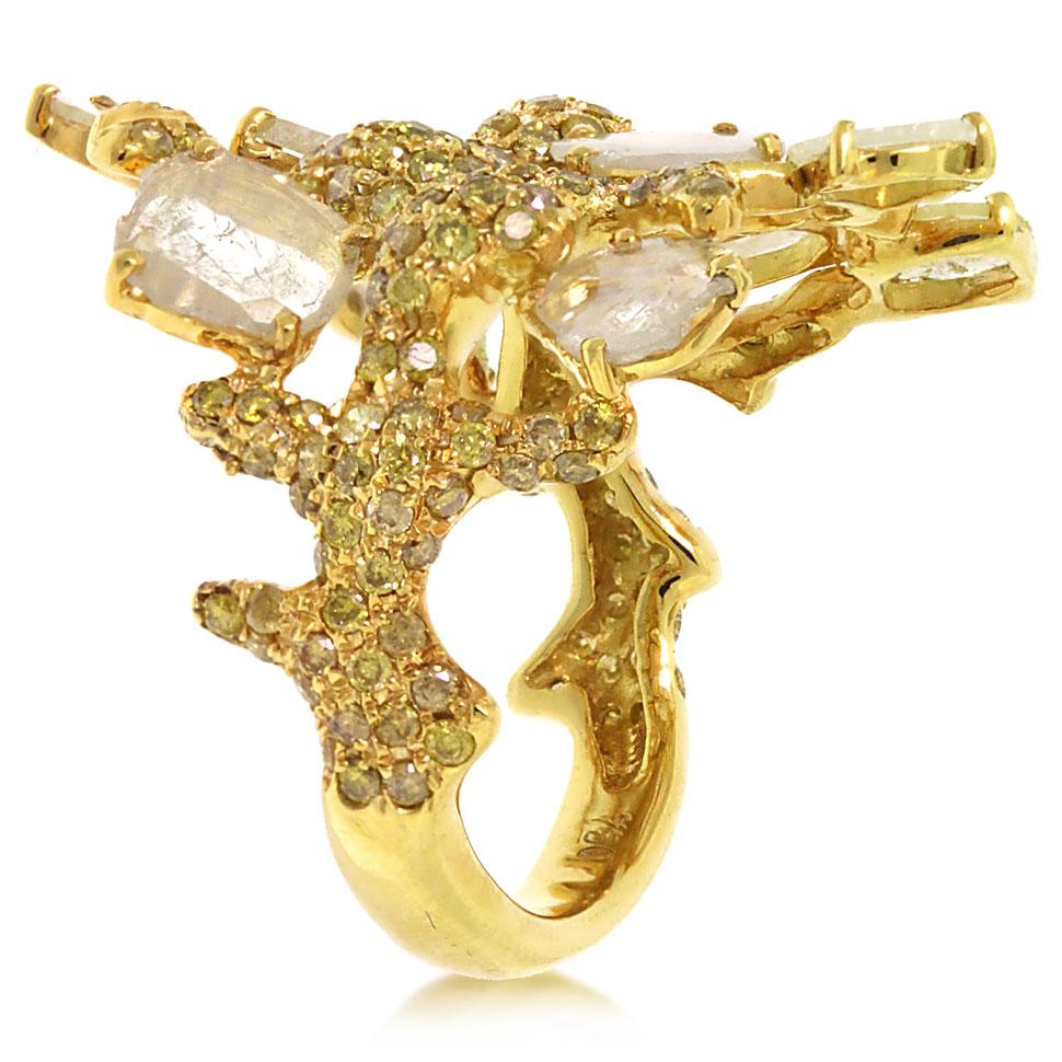 18k Yellow Gold Fancy Color Diamond Ring - 2.67ct