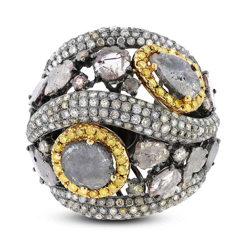 18k White Gold Fancy Color Diamond Ring - 5.18ct