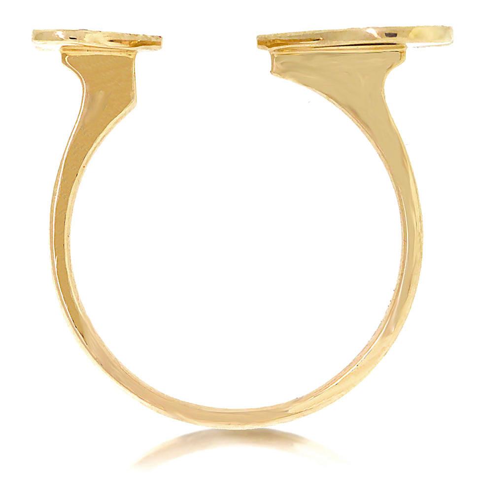 14k Yellow Gold Diamond Pave Heart Ring - 0.33ct