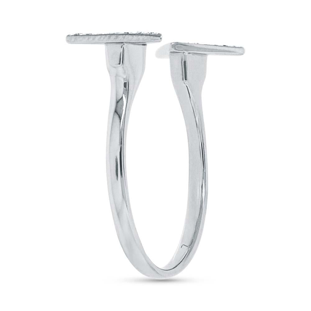 14k White Gold Diamond Pave Triangle Ring - 0.17ct