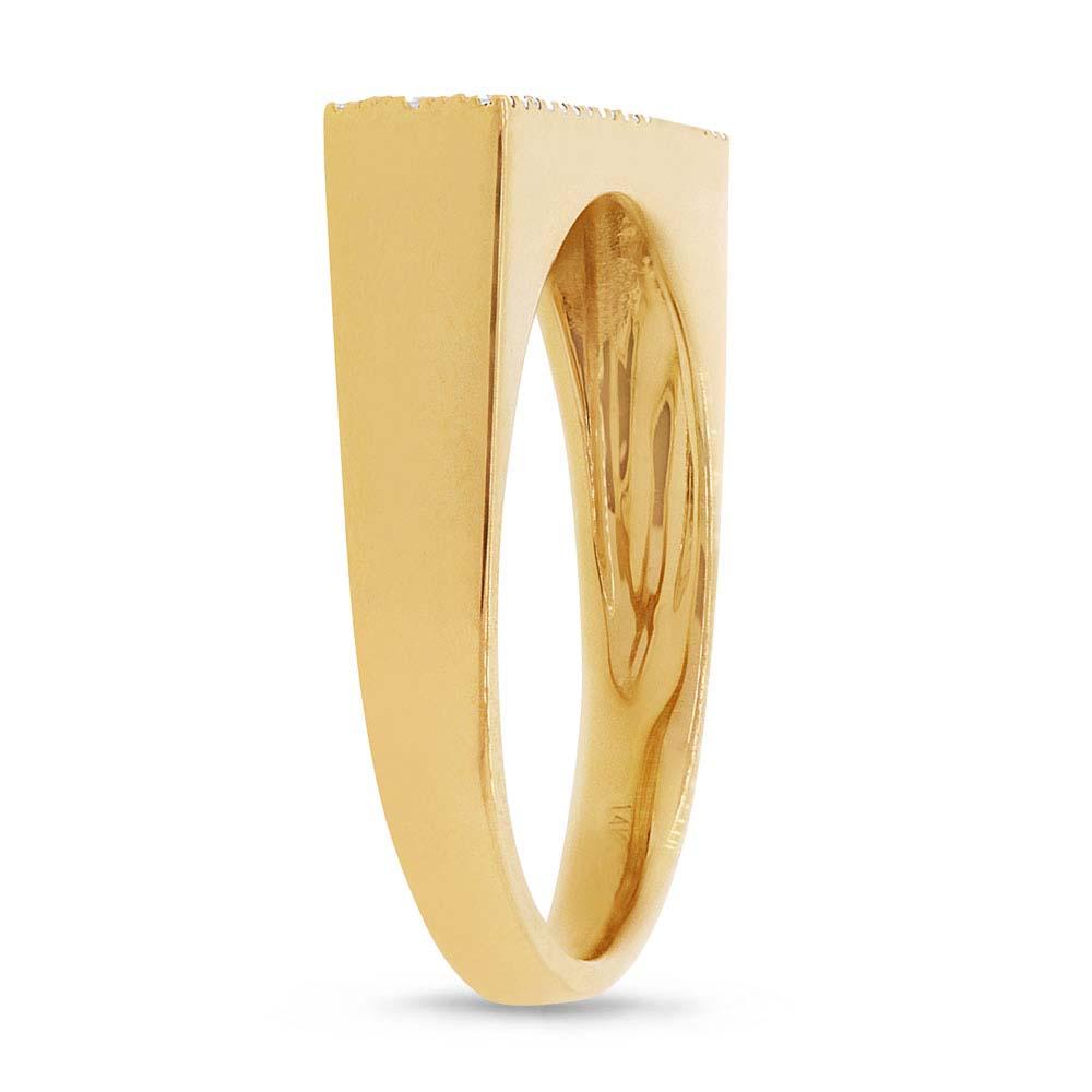 14k Yellow Gold Diamond Pave Lady's Ring - 0.30ct