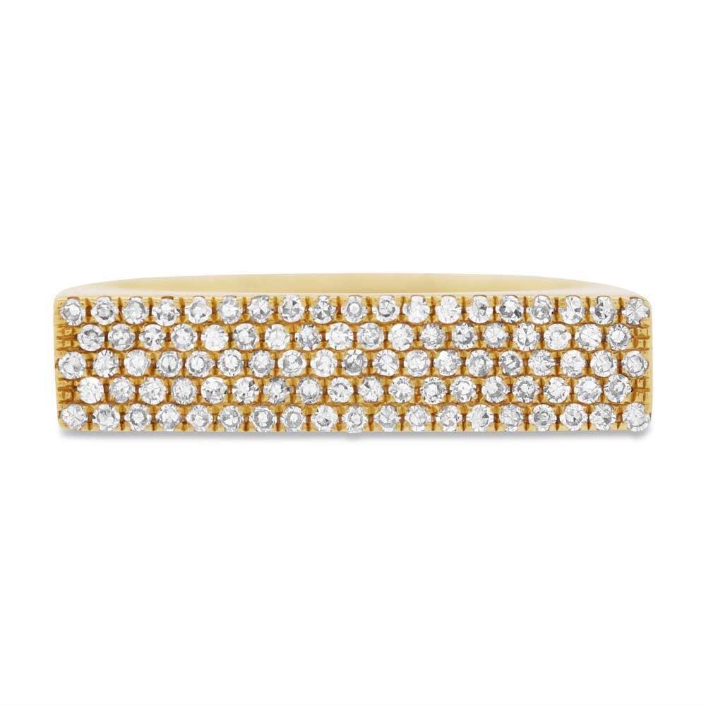 14k Yellow Gold Diamond Pave Lady's Ring - 0.30ct