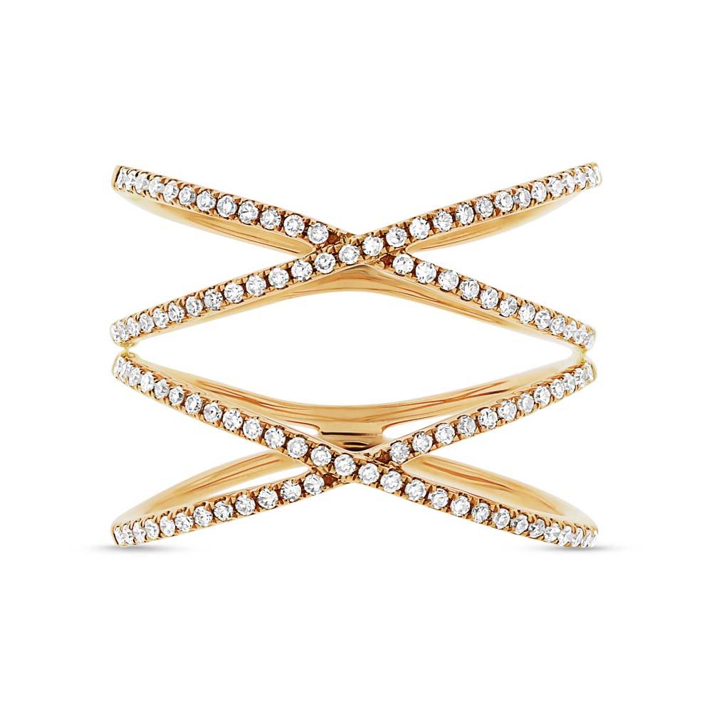 14k Yellow Gold Diamond Lady's Ring Size 8 - 0.32ct