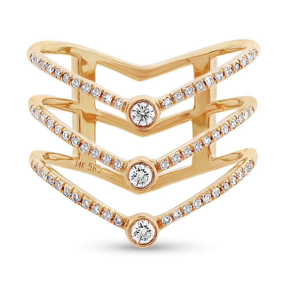 14k Yellow Gold Diamond Lady's Ring Size 7.5 - 0.30ct