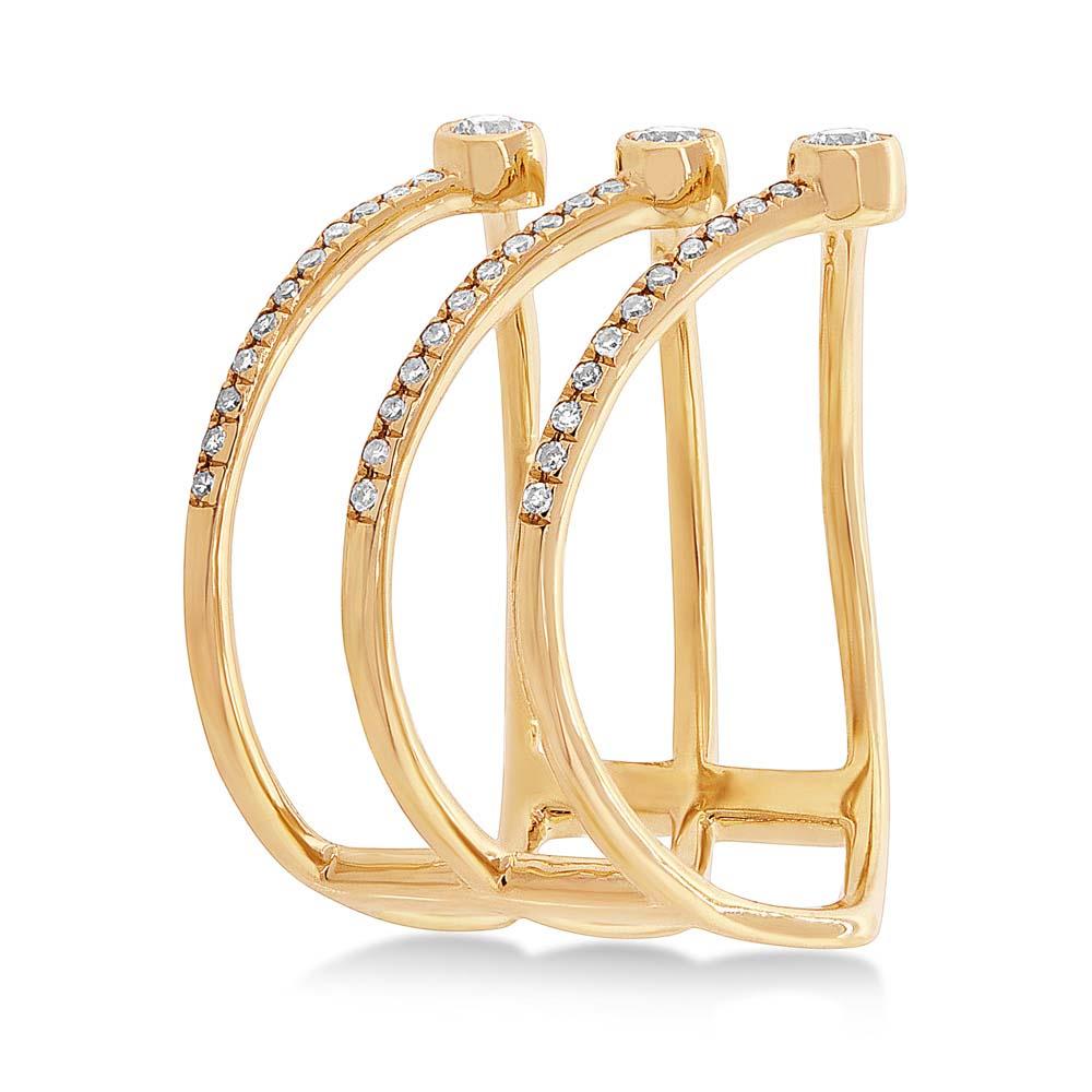 14k Yellow Gold Diamond Lady's Ring Size 7.5 - 0.30ct