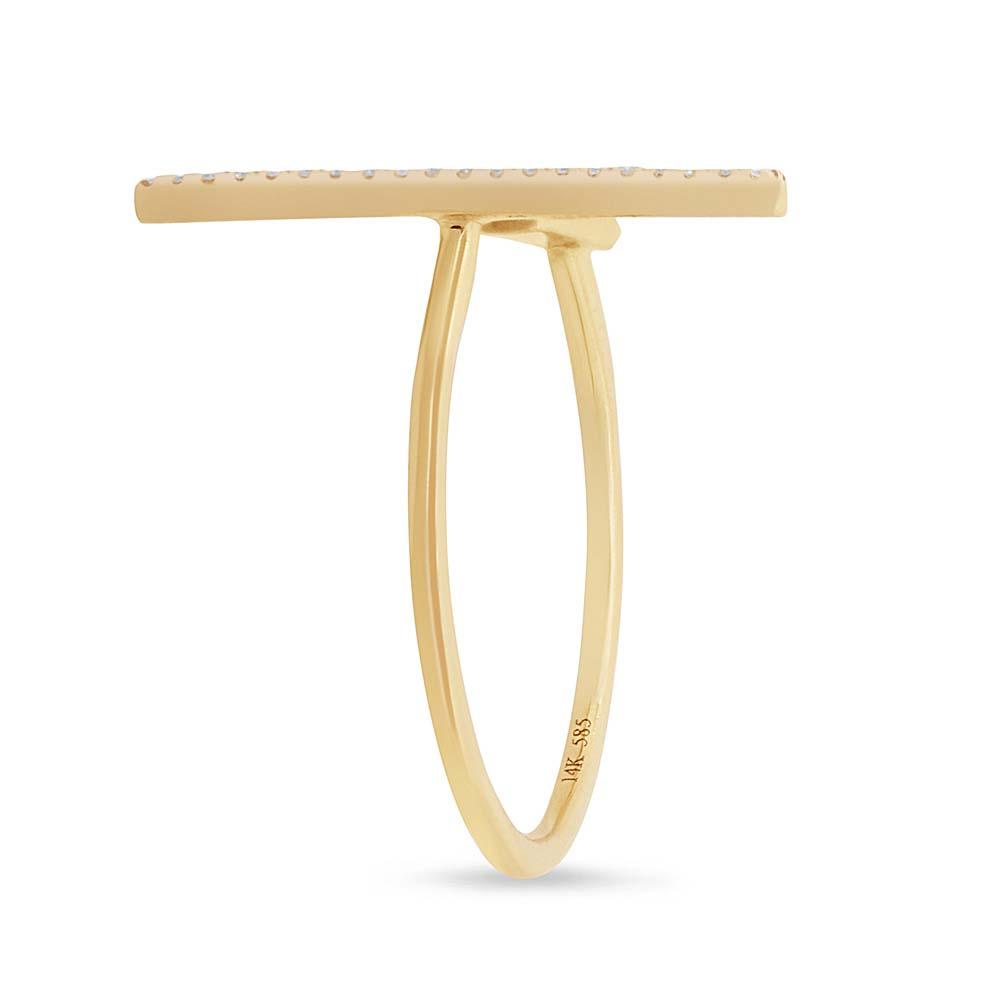 14k Yellow Gold Diamond Bar Lady's Ring