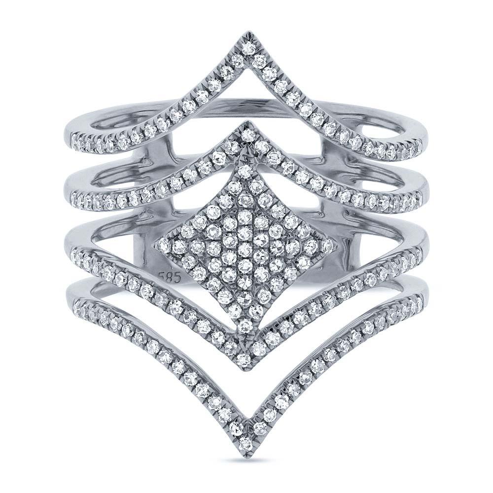14k White Gold Diamond Lady's Ring - 0.49ct