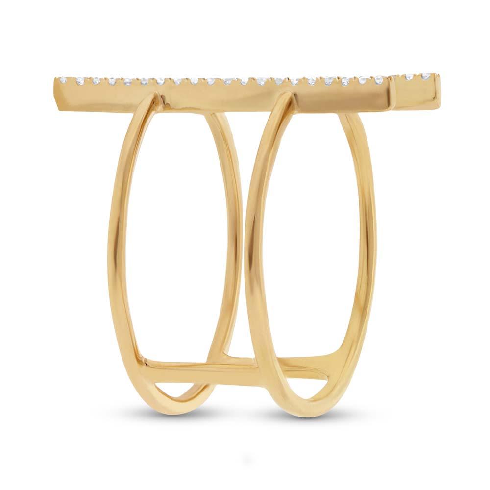 14k Yellow Gold Diamond Bar Lady's Ring