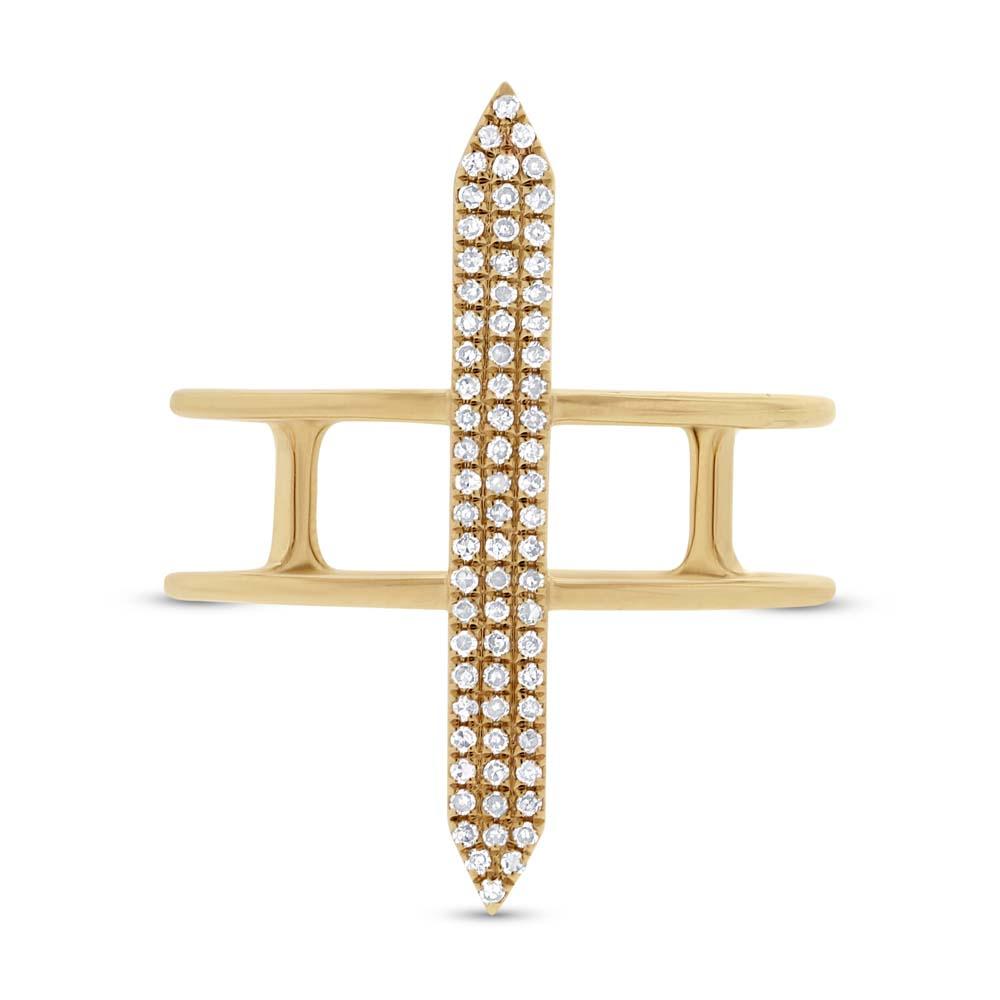 14k Yellow Gold Diamond Lady's Ring Size 6.5 - 0.18ct