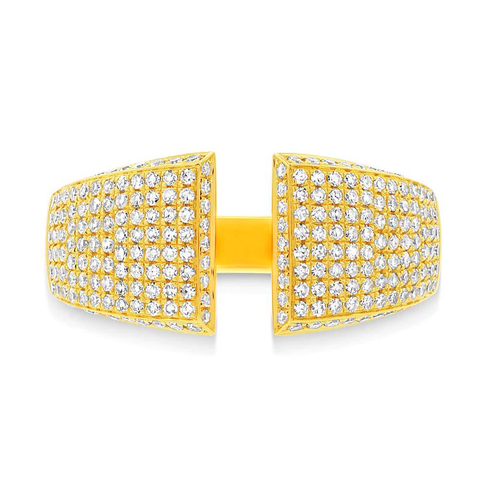 14k Yellow Gold Diamond Pave Lady's Ring - 0.60ct