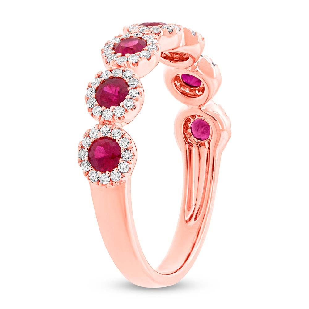 Diamond & 0.70ct Ruby 14k Rose Gold Lady's Band
