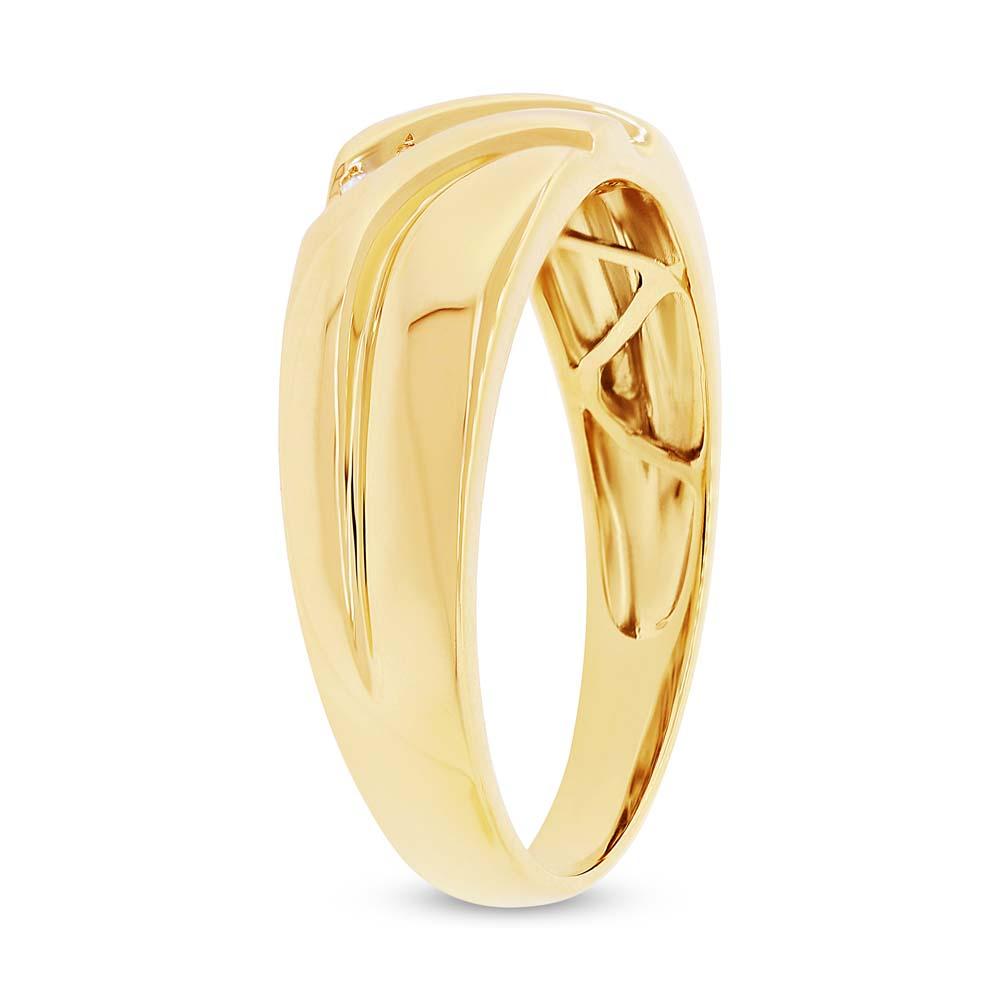 14k Yellow Gold Diamond Men's Band - 0.06ct