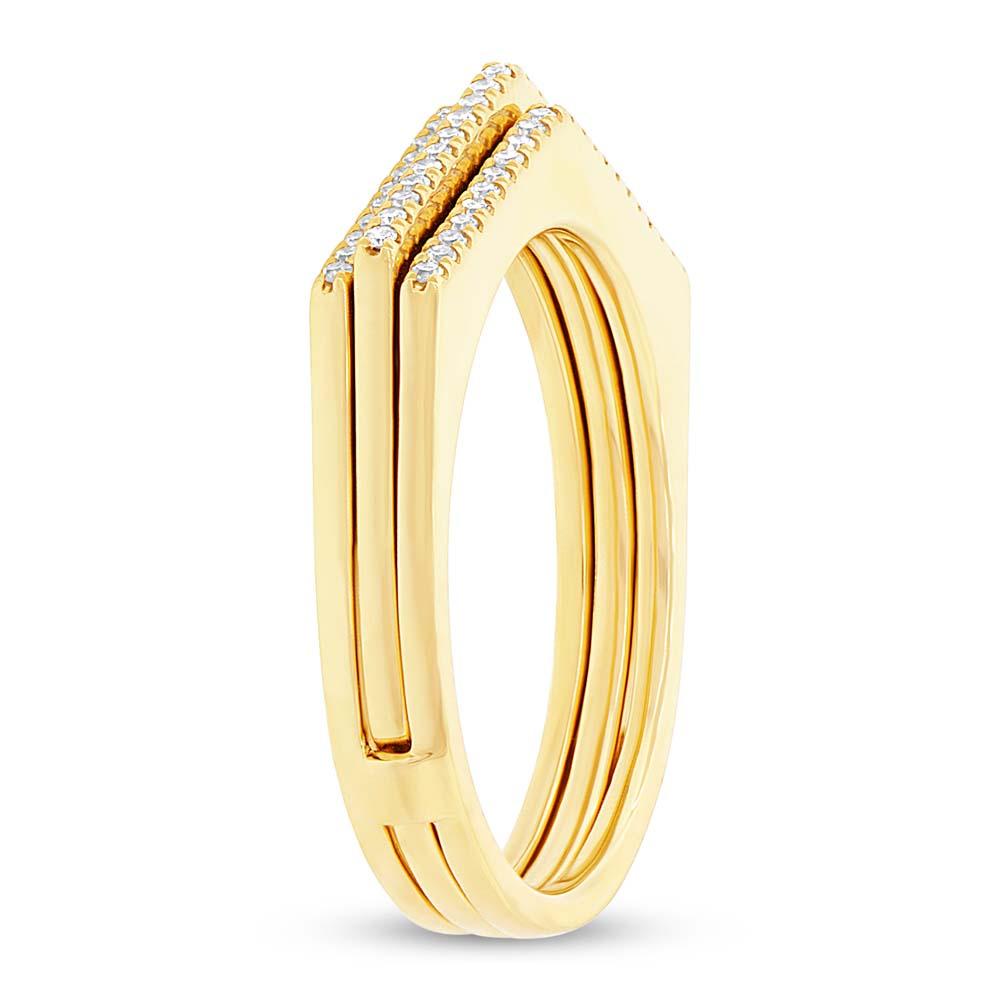 14k Yellow Gold Diamond Puzzle Ring 2-pc - 0.21ct