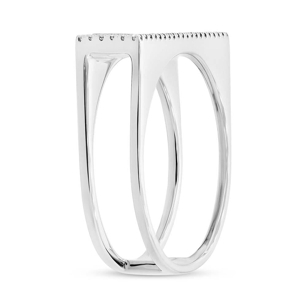 Diamond & 0.80ct Pink Opal 14k White Gold Lady's Ring - 0.15ct