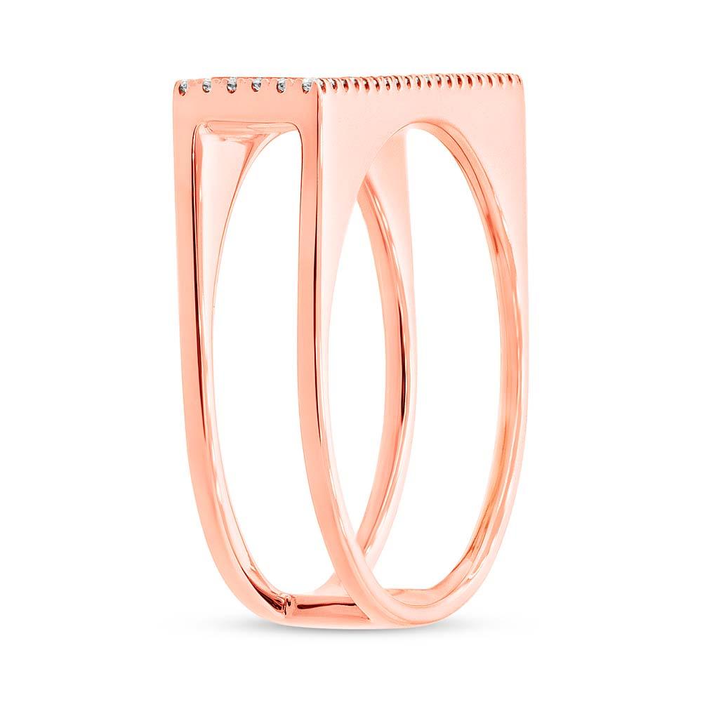 Diamond & 0.80ct Pink Opal 14k Rose Gold Lady's Ring - 0.15ct