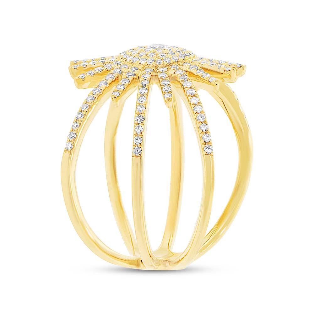 14k Yellow Gold Diamond Lady's Ring - 0.58ct