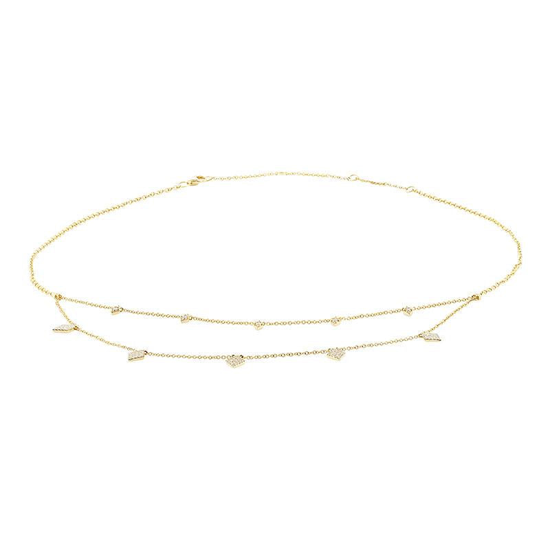 14k Yellow Gold Diamond Pave Necklace - 0.47ct