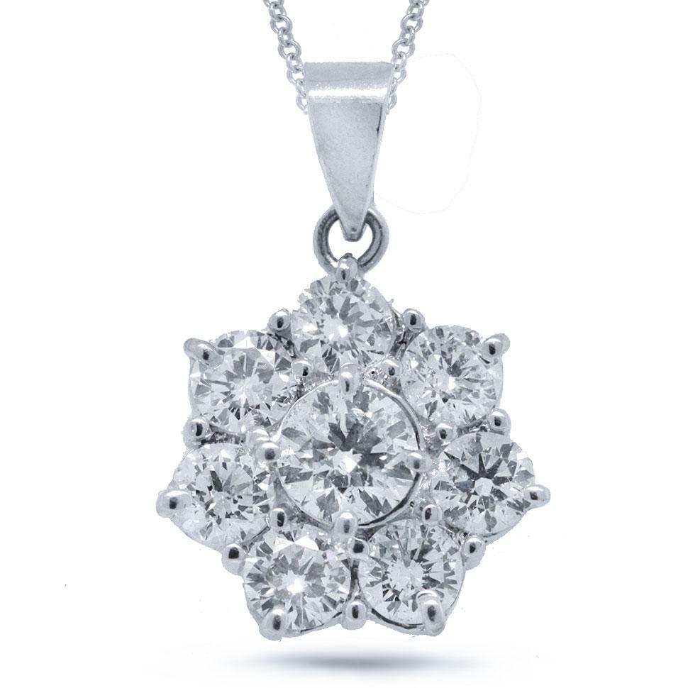 18k White Gold Diamond Pendant - 2.25ct