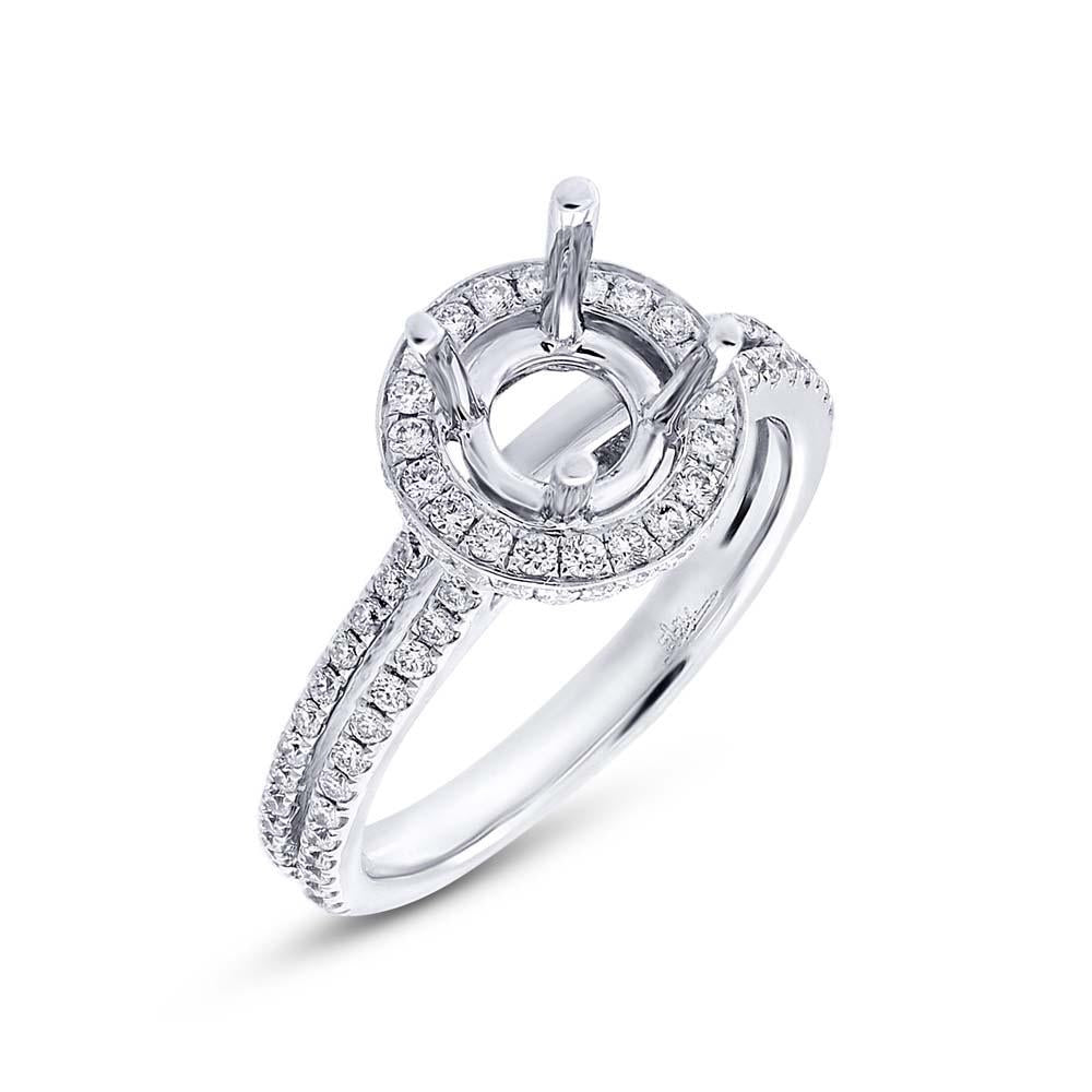 18k White Gold Diamond Semi-mount Ring - 0.70ct