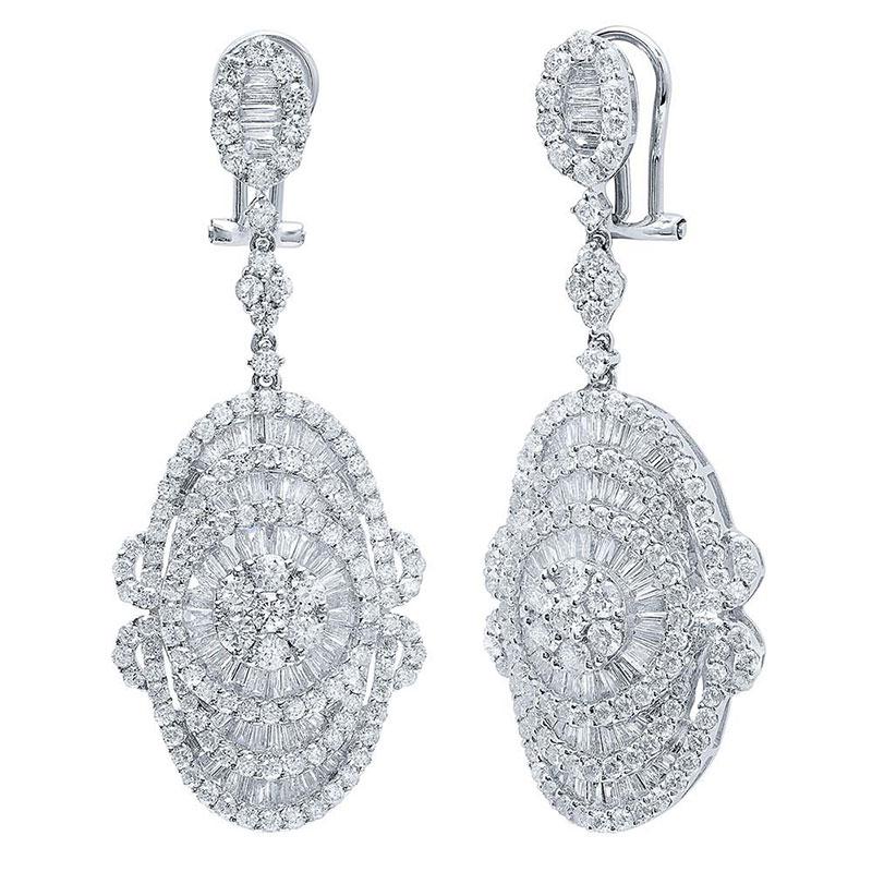 18k White Gold Diamond Earring - 6.90ct