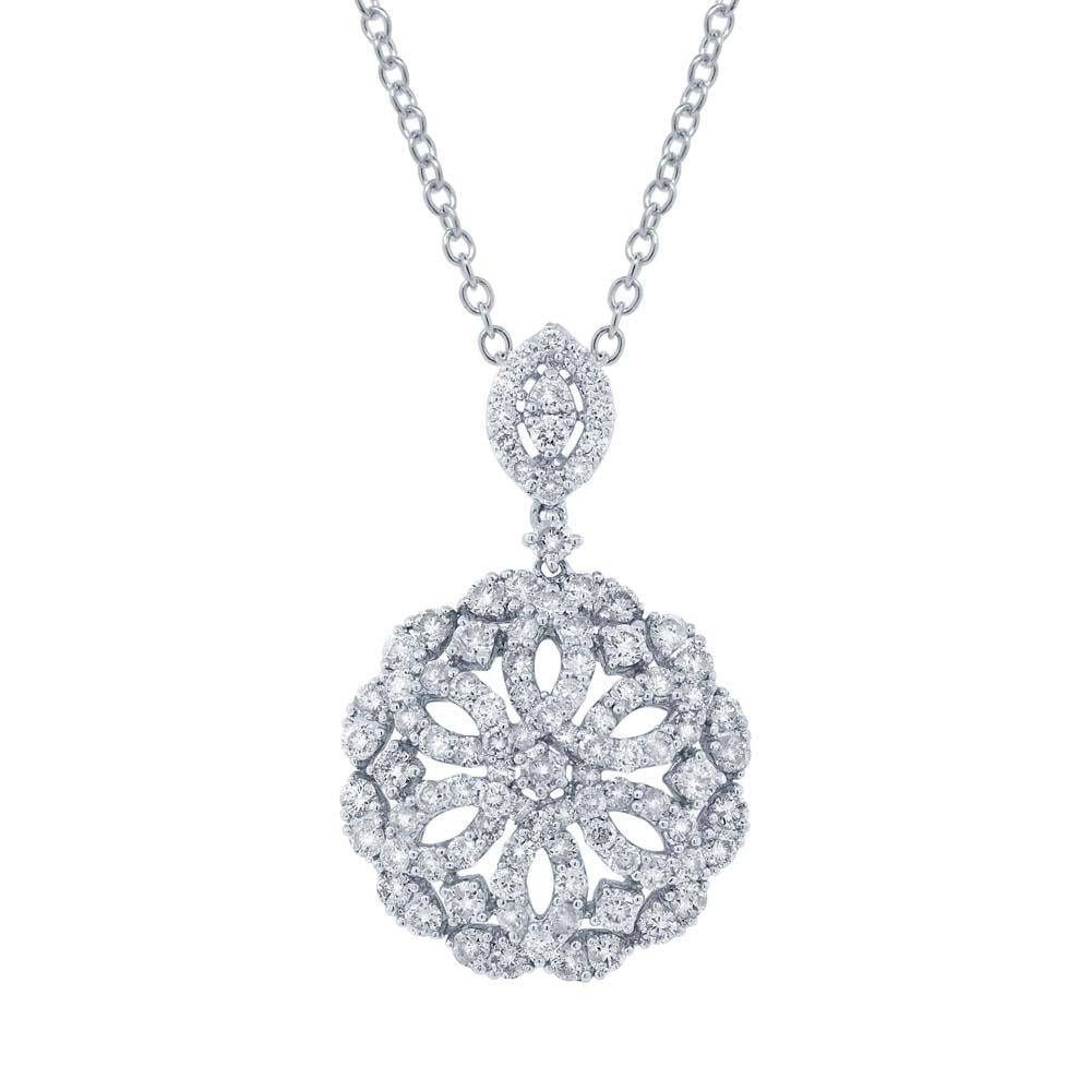 18k White Gold Diamond Pendant - 1.91ct