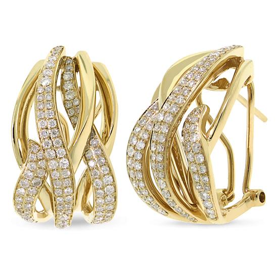 14k Yellow Gold Diamond Earring - 1.37ct
