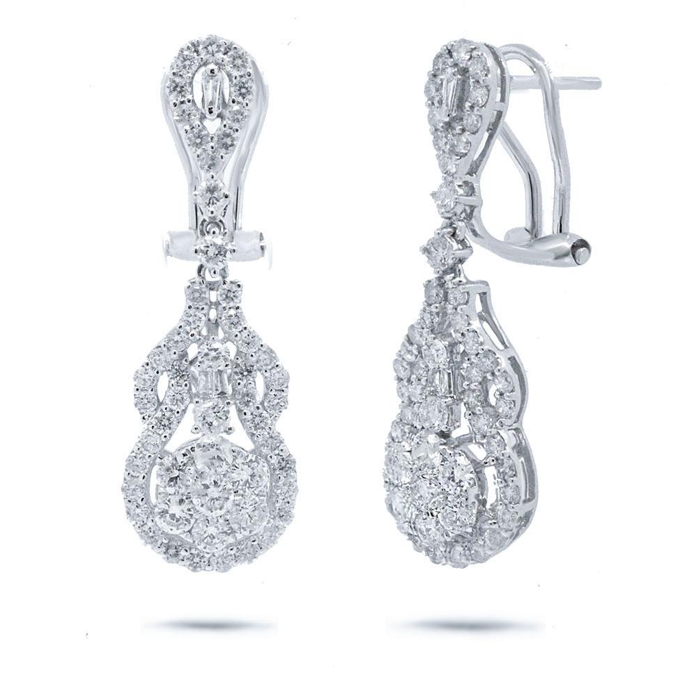 18k White Gold Diamond Earring - 2.13ct